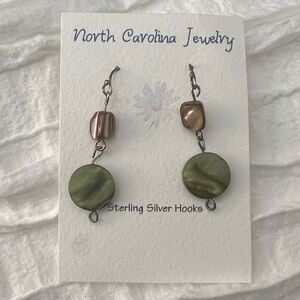 Sterling silver drop earrings with stones